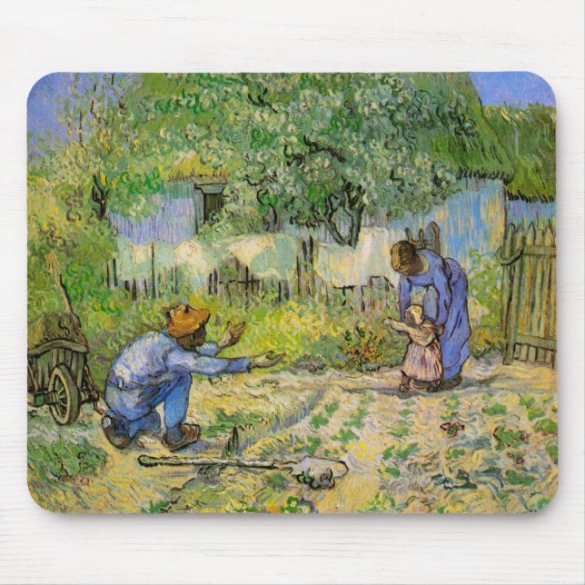 Mousepad Primeiros passos (após Millet) de Vincent van Gogh (Frente)
