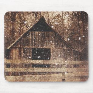 Mousepad Primerce de inverno no campo da neve rural