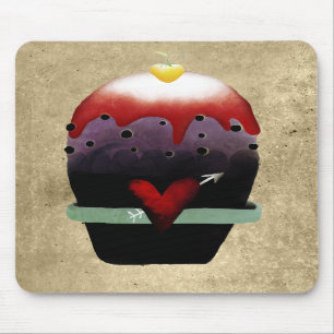 Mousepad primitivo de cupcake de morango e creme