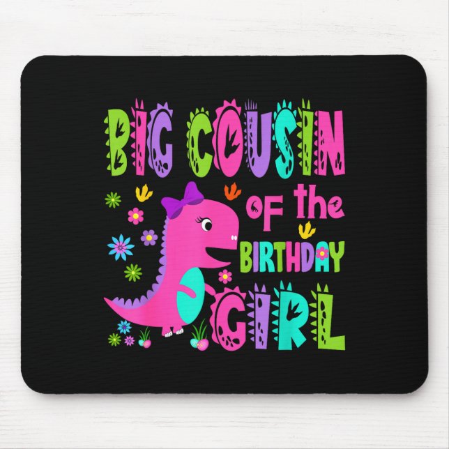 Mousepad Primo grande da garota aniversariante saurus rex (Frente)