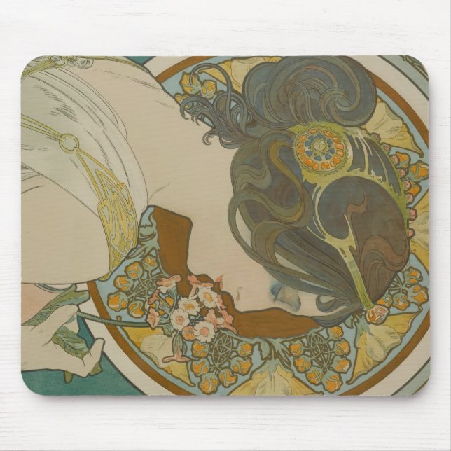 Mousepad Primrose por Alphonse Mucha (1899) (Frente)