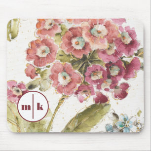 Mousepad Prímula cor-de-rosa do monograma