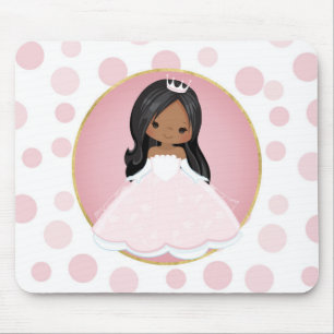 Mousepad Princesa cor-de-rosa do afro-americano
