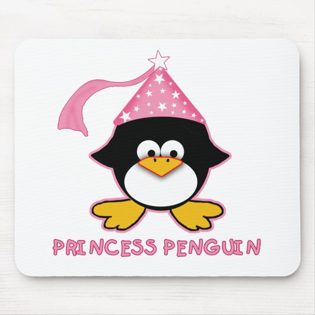Mousepad Princesa cor-de-rosa Pinguim (Frente)