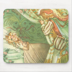 Mousepad Princesa da Bela Adormecida, Conto de Fadas Vintag