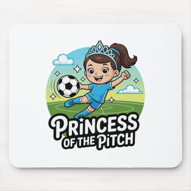 Mousepad Princesa Do Campo Futebol Para Meninas Crianças _1 (Frente)