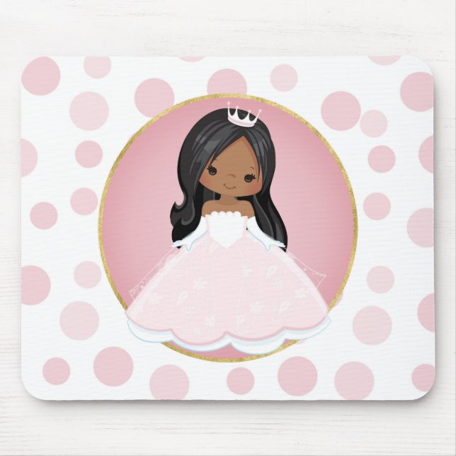 Mousepad Princesa rosa americana africana (Frente)