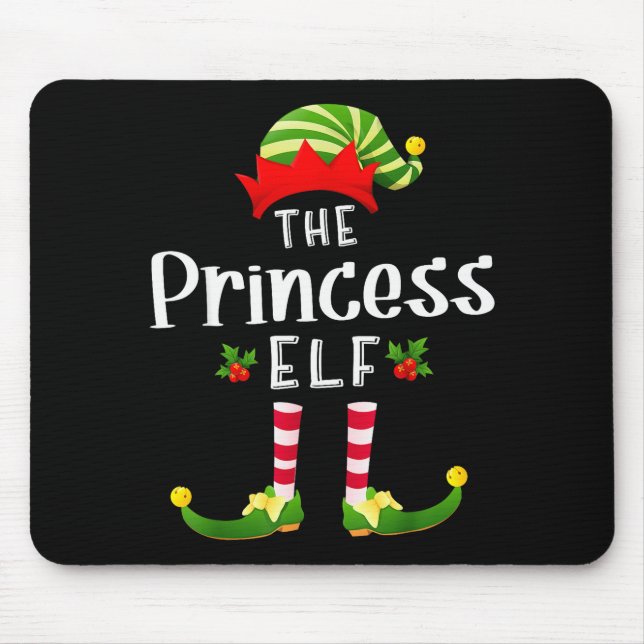 Mousepad Princess Christmas Elf Matching Pajama X-mas Party (Frente)