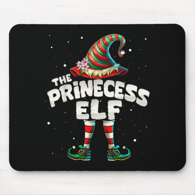 Mousepad Princess Elf Family Matching Group Christmas Girls (Frente)