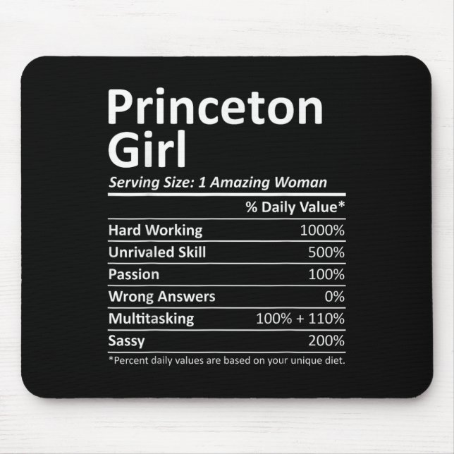 Mousepad Princeton Girl Nj New Jersey Funny City Home Roots (Frente)