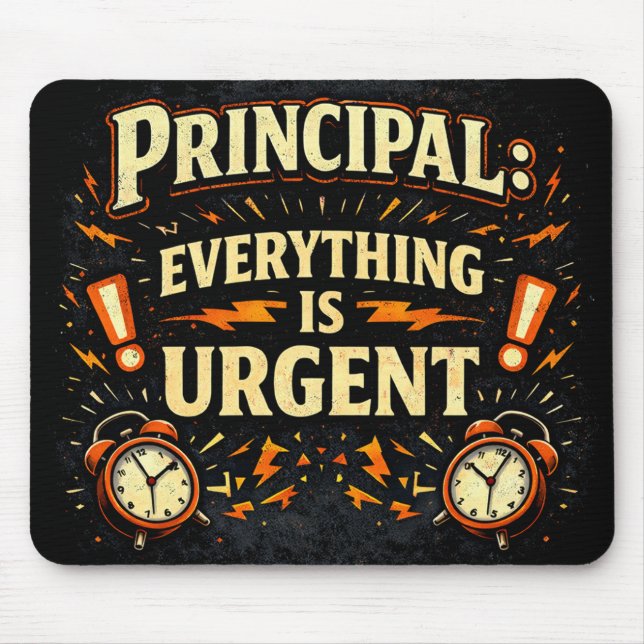 Mousepad Principal: Everything Is Urgent | Funny Admin Gift (Frente)