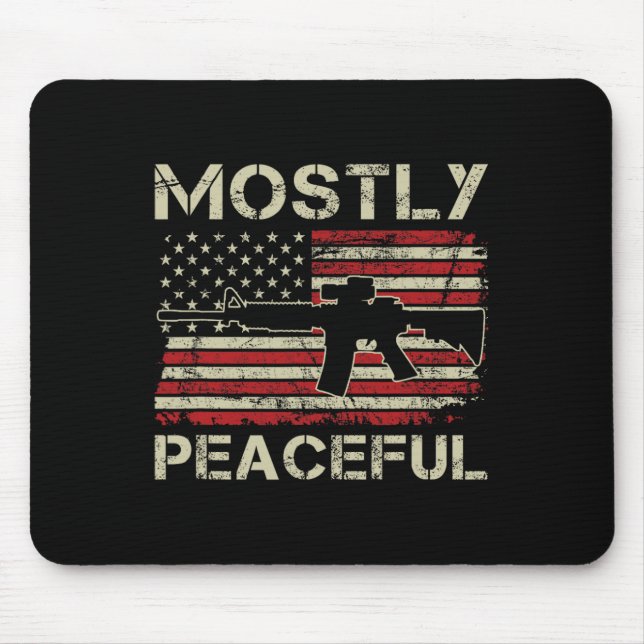 Mousepad Principalmente Pacífico - 2ª Emenda Pró Armas Ar15 (Frente)