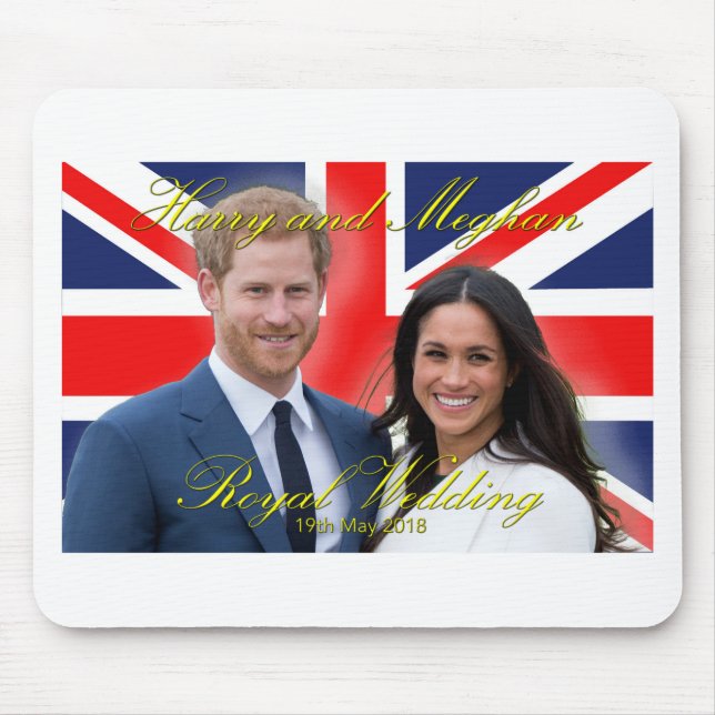 Mousepad Príncipe Harry e Meghan Markle Casamento Real (Frente)