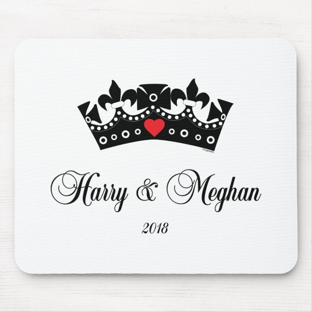 Mousepad Príncipe Harry e Meghan Royal Wedding 2018 Heart (Frente)