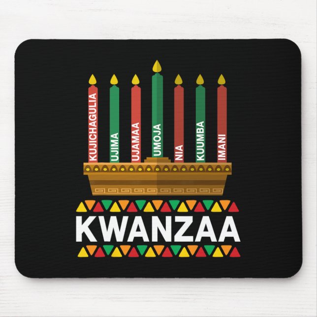Mousepad Princípios Kwanzaa Candles Kinara Pan Afri (Frente)