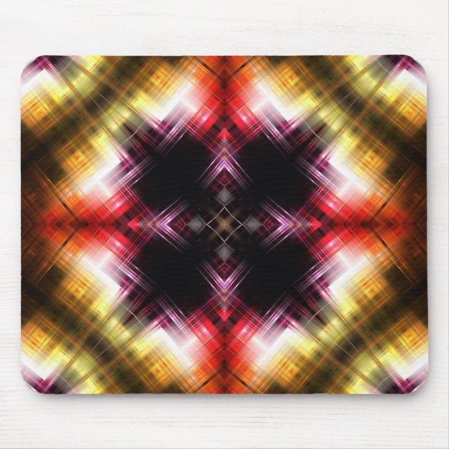 Mousepad Prisma Ardente Abstrato com Brilho Vermelho e Dour (Frente)