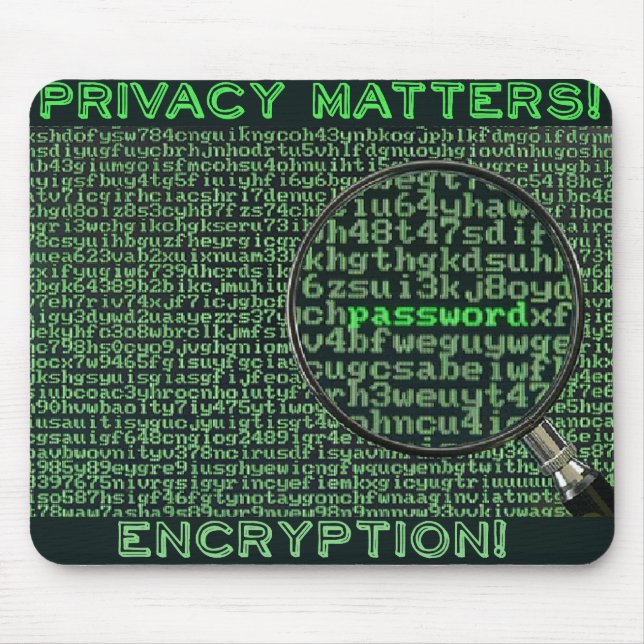 Mousepad Privacy matters 128 bit mousepad, encryption (Frente)