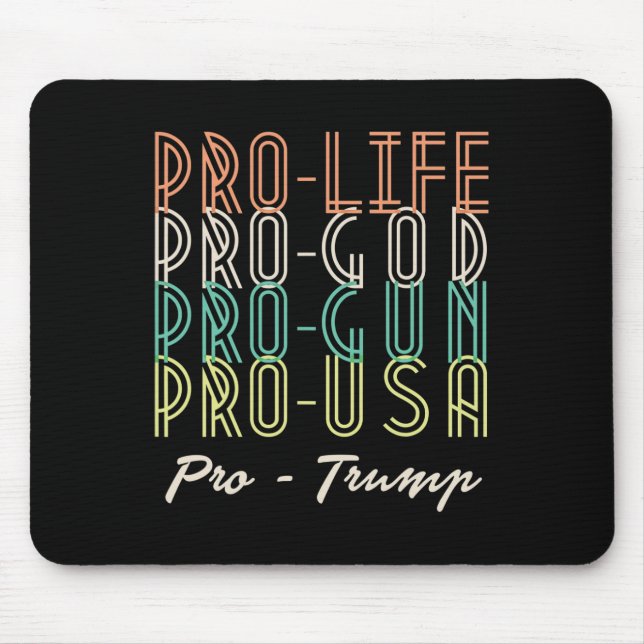 Mousepad Pro Trump Life God Guns Republican  (Frente)