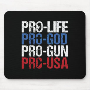 Mousepad Pró Vida Deus Arma EUA Conservador Republicano Pró