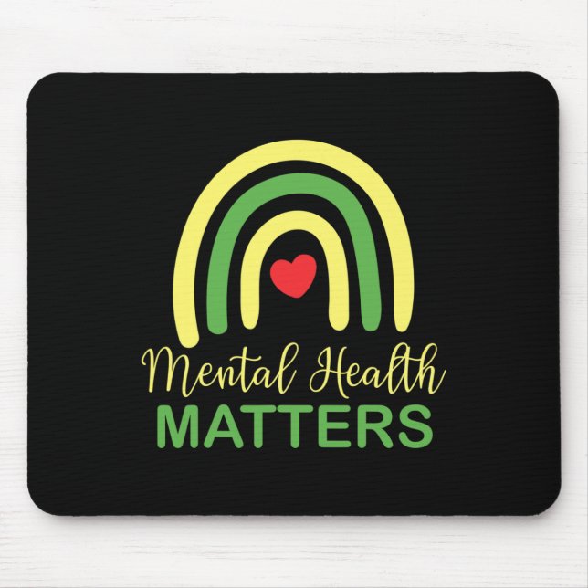 Mousepad Problemas de saúde Arco-Íris Retro Consciência Nac (Frente)