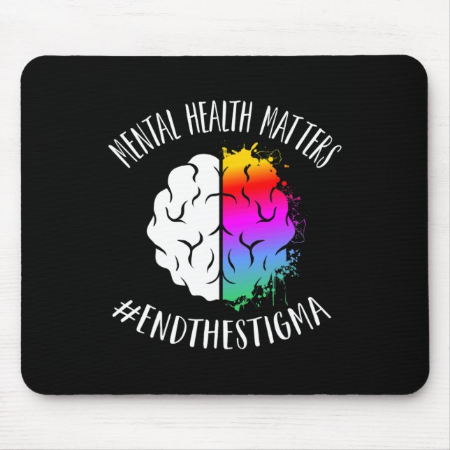 Mousepad Problemas de saúde Feliz Fim do Estigma Sensibiliz (Frente)