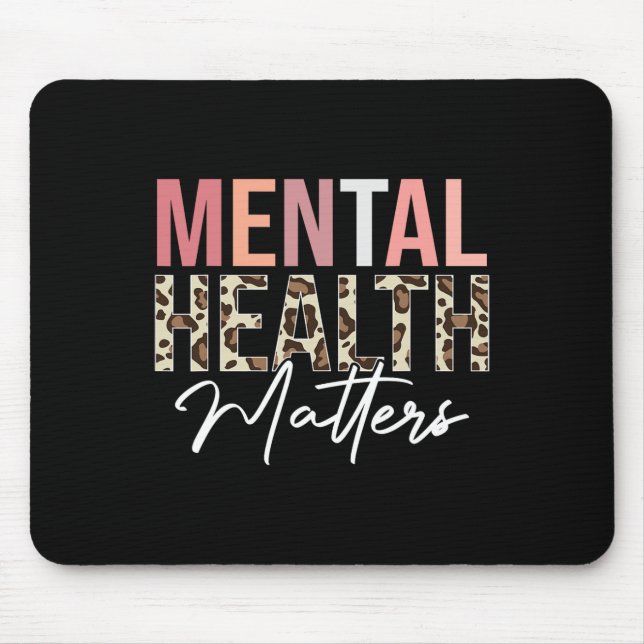 Mousepad Problemas de saúde Leopard Human Mental Health Awa (Frente)