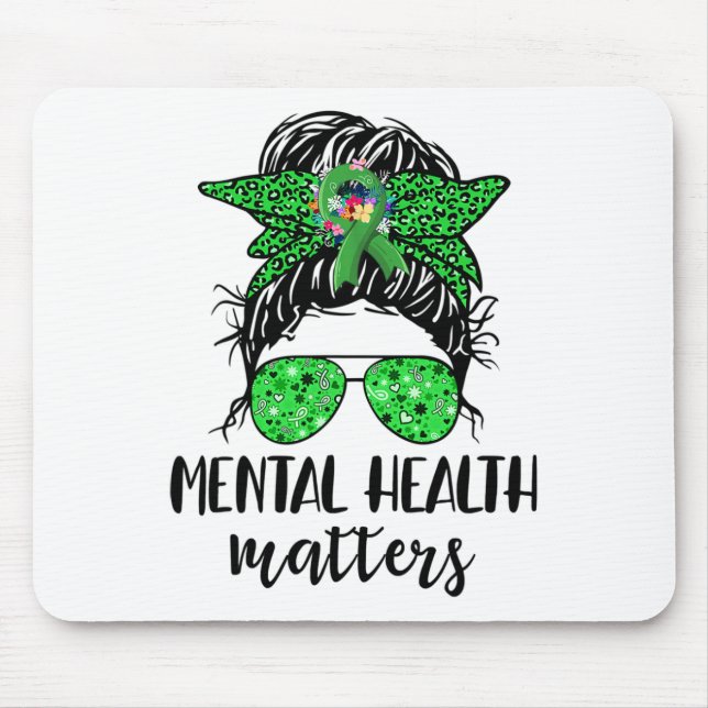 Mousepad Problemas de saúde Mensy Bun Gift Mental Health Aw (Frente)