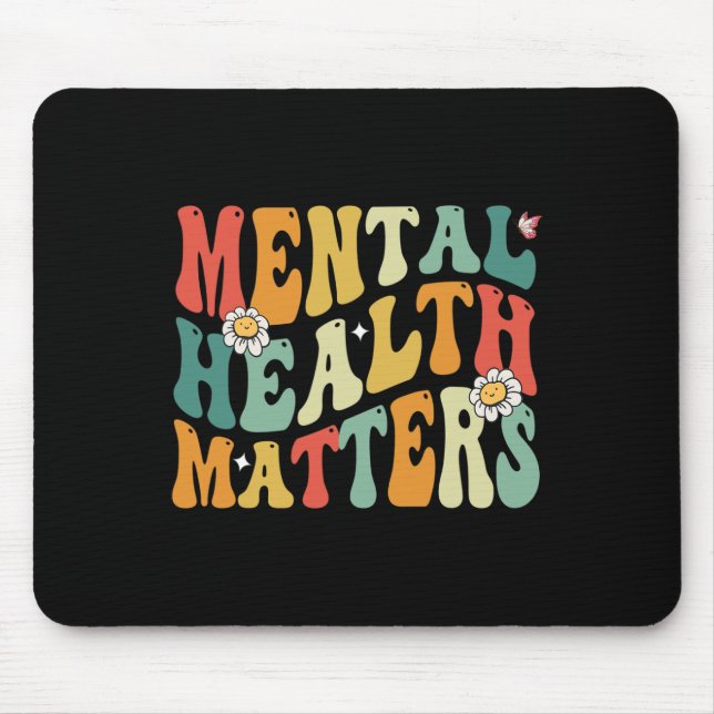Mousepad Problemas de Saúde Mental Doença do Cérebro Humano (Frente)