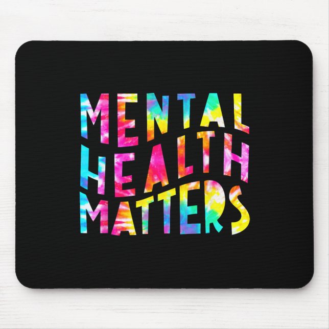Mousepad Problemas de Saúde Mental Tie Dye Mês de Conscient (Frente)
