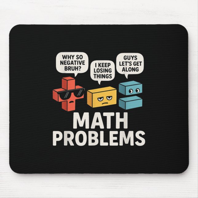 Mousepad Problemas Matemáticos Símbolos Engraçados Professo (Frente)