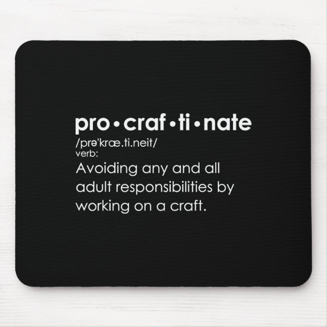 Mousepad Procraftinate Definition - Avoiding Any And All Ad (Frente)
