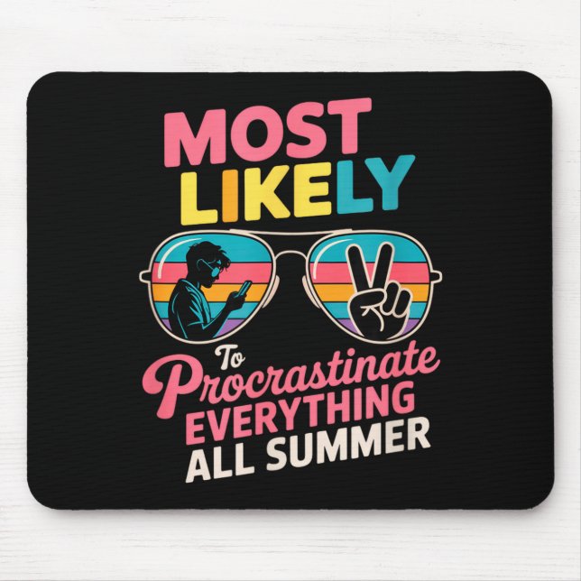 Mousepad Procrastinator Gift Funny Summer Quote Lazy Lifest (Frente)