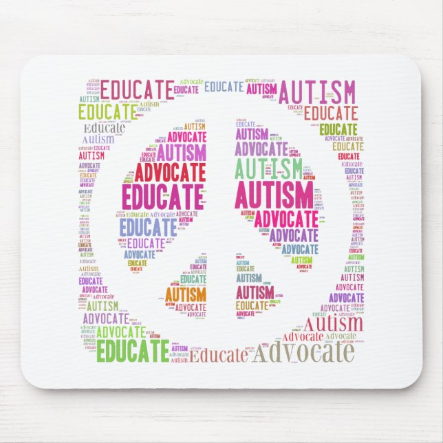 Mousepad Produtos do pêssego da consciência do autismo (Frente)