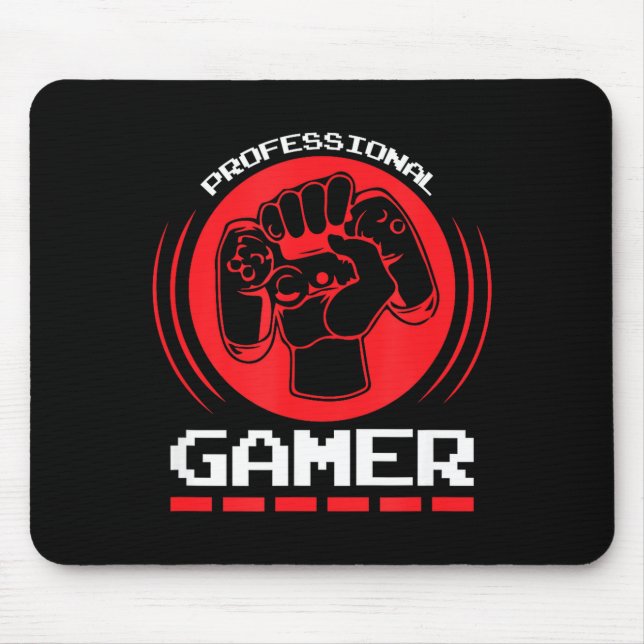 Mousepad Professional Gamer Funny Gaming Quotes Gift For Pl (Frente)