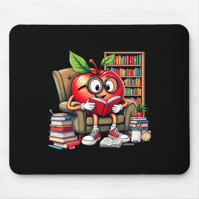 Mousepad Professor Amante de Leitura de Maçã 100 Dias de Vo (Frente)