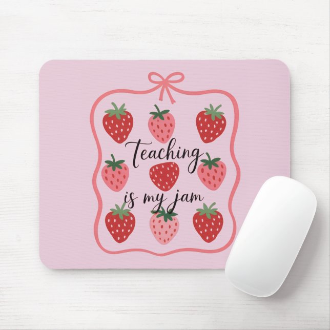Mousepad Professor Amante de Morango Ensino é Minha Paixão (Com mouse)