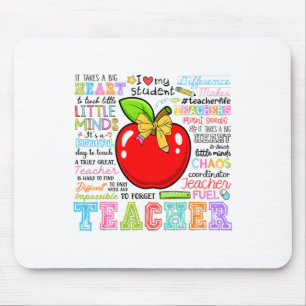 Mousepad Professor Arco Lápis Maçã Divertido Ck Para Escola