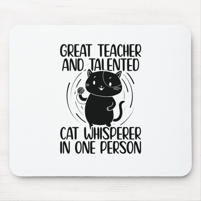Mousepad Professor Cat Lover | Presentes De Cozedura De Gat (Frente)