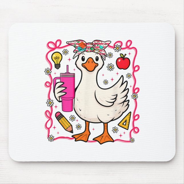 Mousepad Professor Coquete Ganso Bobo De Volta à Escola Pre (Frente)