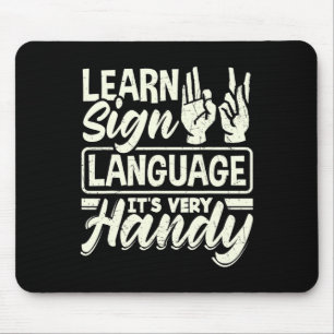Mousepad Professor de Alfabeto Língua de Sinais Americana É