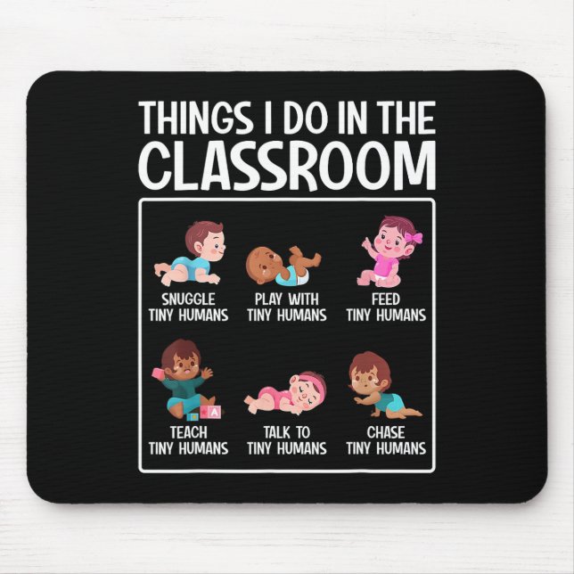 Mousepad Professor de Creche Pré-Escolar Infantil Coisa que (Frente)