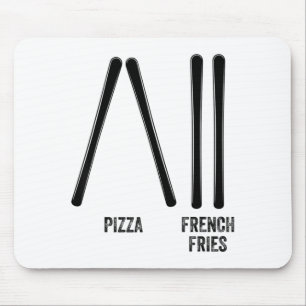 Mousepad Professor de esqui pizza & batata frita como f
