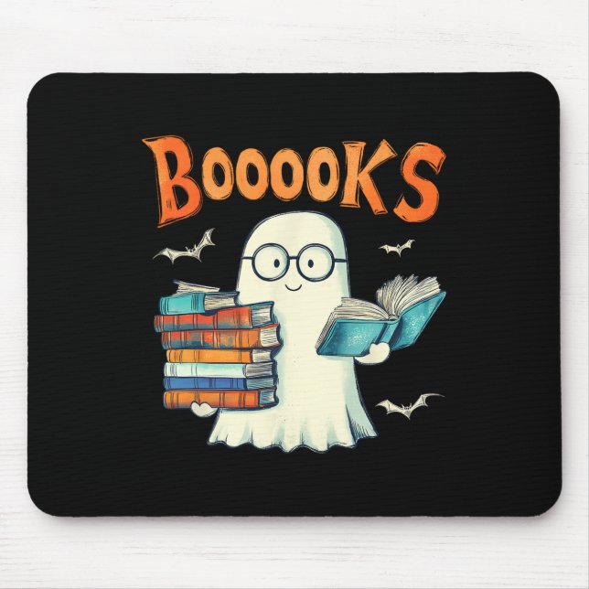 Mousepad Professor de Halloween de Leitura de Livros Fantas (Frente)