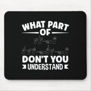 Mousepad Professor de Língua de Sinais Americana Asl Alfabe