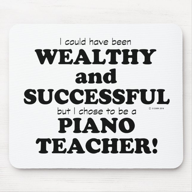 Mousepad Professor de Piano rico e bem-sucedido (Frente)