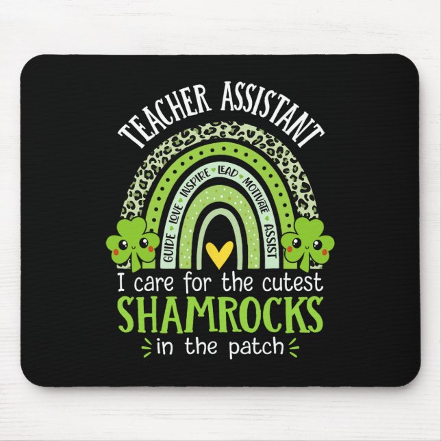 Mousepad Professor Dia de São Patrício Trevos Professor Aux (Frente)