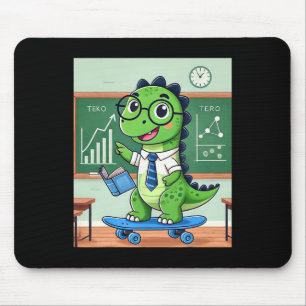 Mousepad Professor Dinossauro Fofo Andando De Skate Na Sala