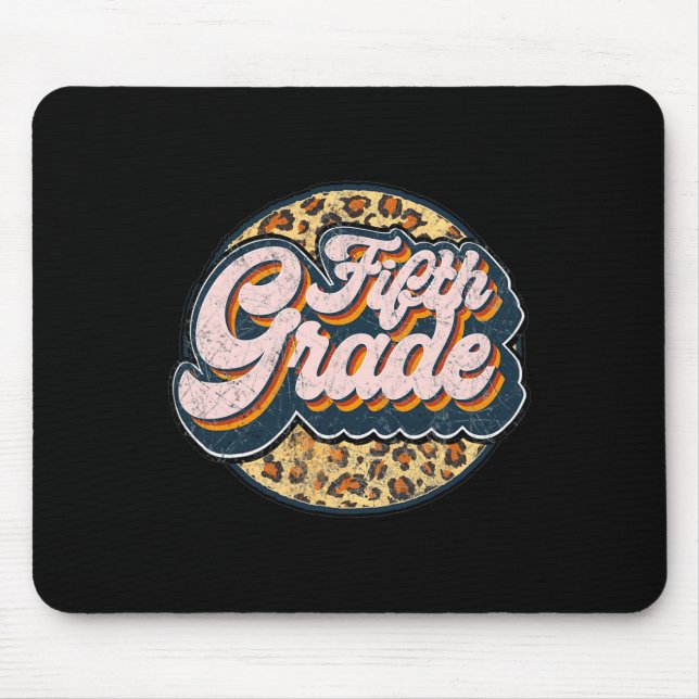 Mousepad Professor do Quinto Ano de Leopardo Fofo 5ª Série  (Frente)