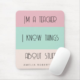 Mousepad Professor engraçado colorblock personalizado 