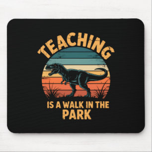 Mousepad Professor Engraçado Volta às Aulas Dinossauro Fofo